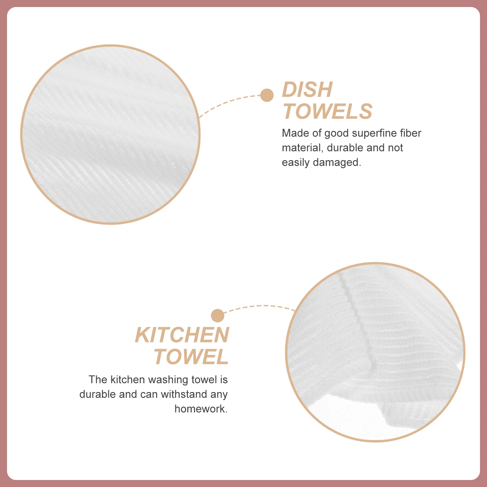 

10pcs White Fiber Kitchen Dish Towels 25x25cm Cleaning Cloths Absorbent Oil Water Stains Dish Plate Spoon Glassware
