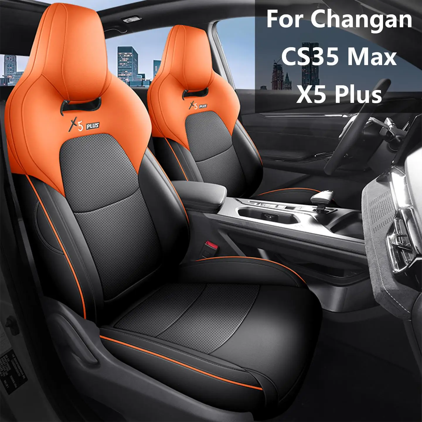 Full Set PU Leather Car Seat Covers 5‑Seat Full Surround Cushion Protector Fit for Changan CS35 Max X5 Plus Car Interior Parts