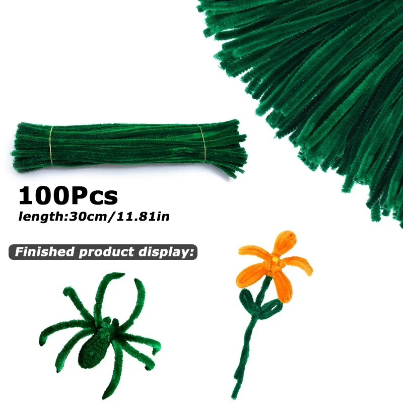 100 Stücke 30 cm Farben Chenille Stem Twisted Rod Eisendraht DIY Handwerk Wolle Wurzel Flauschigen Bar Verdrehen Dekor Rohr reiniger Plüsch