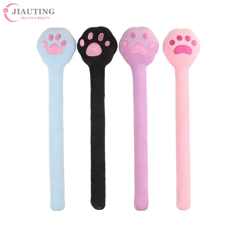 1Pcs Cat Claw Shaped Cute Soft Massage Hammer Neck Shoulder Back Leg Relaxation Multi-functional Long Handle Elastic Massager