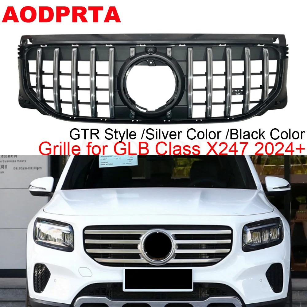 X247 Grille GTR Panamericana Style Front Bumper Grill Mesh Hood for Mercedes GLB Class X247 2024 2025 GLB200 GLB220