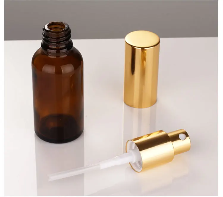 6pcs/lot 5ml 10ml 15ml 30ml 50ml 100ml Refillable Press Pump Glass Spray Bottle Oils Liquid Container Perfume Atomizer Travel