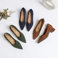 2025 New Women's High Heels Large 42/43 Fashion Pointed Anti slip Rubber Bottom Knitted Breathable Shoes - Image 2