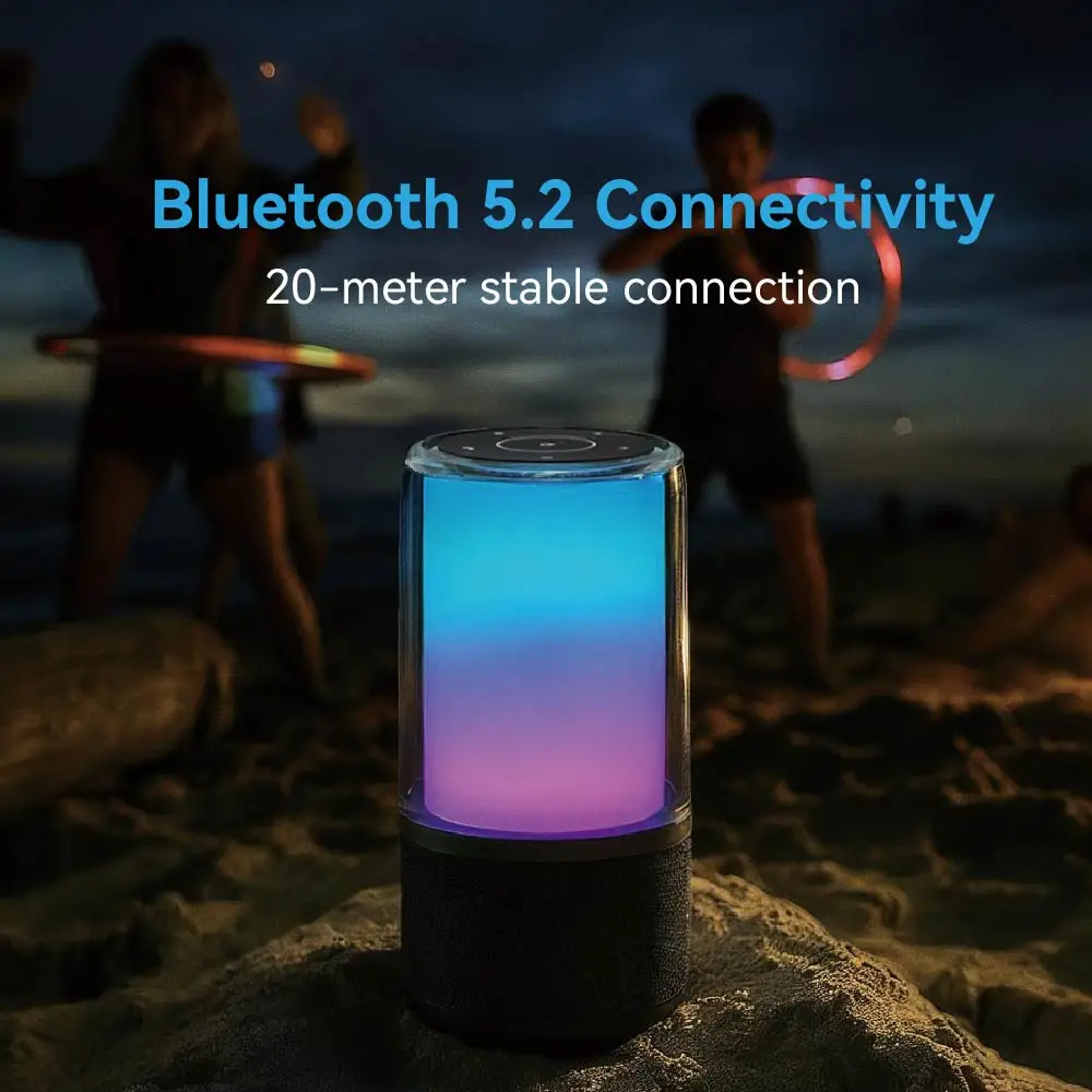 Transparent Speaker 360 Surround Bass with 12000mah Battery 12H Long Paly Time Perfect for Home, Parties, Outdoors, and Travel