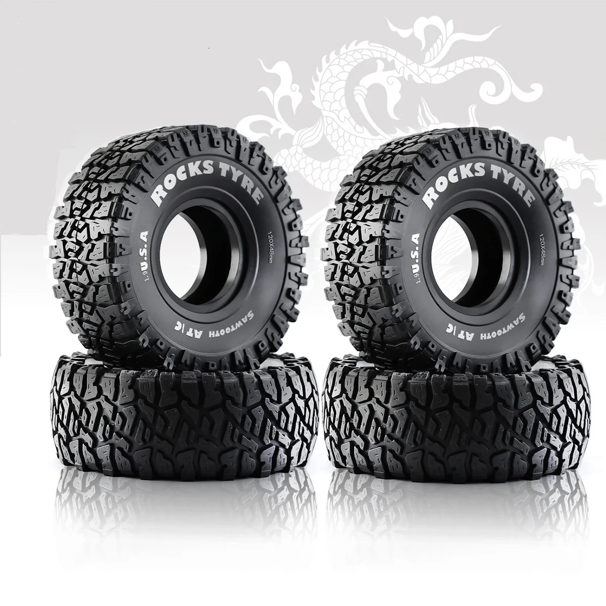 

TBSCRC 1,9-дюймовые резиновые шины для 1/10 Off Road AXIAL SCX10 II III CAPRA TRAXXAS TRX-4 RGT MST RC4WD D90 WHEEL