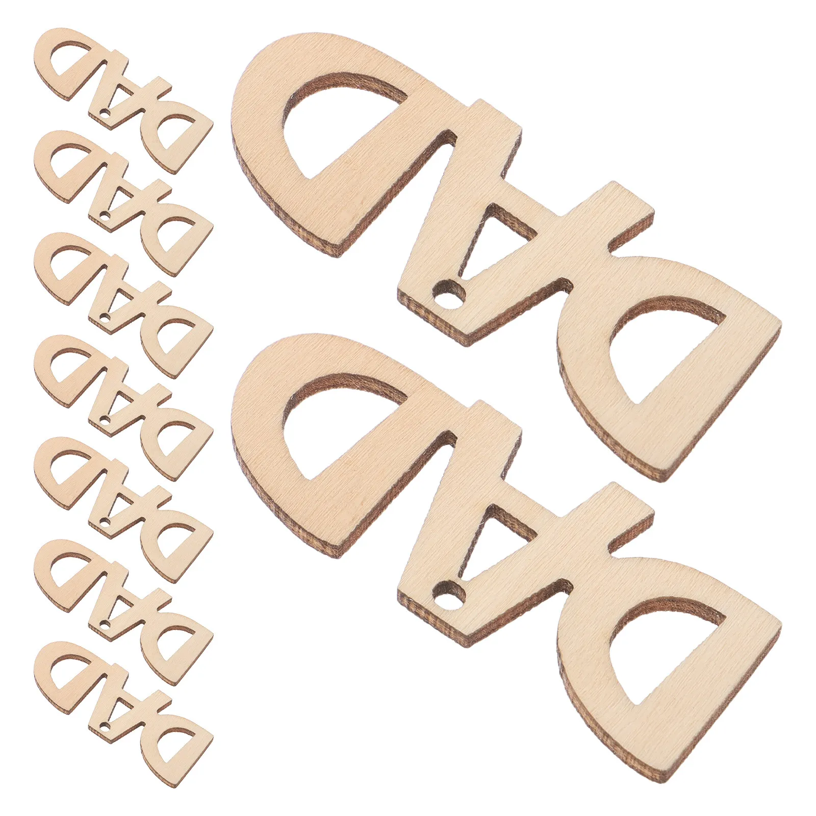 30Pcs Wooden Ornaments Unfinished Paintable Wood Shapes Rustic DIY Craft Supplies Fathers Day Kids Gift Party Favors Table Signs