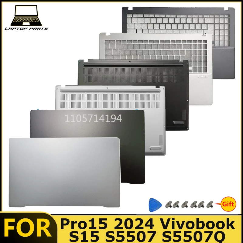 For Pro15 2024 Vivobook S15 S5507 S5507Q Laptop LCD Back Cover /A Shell Palm Rest Bottom Case New replacement parts