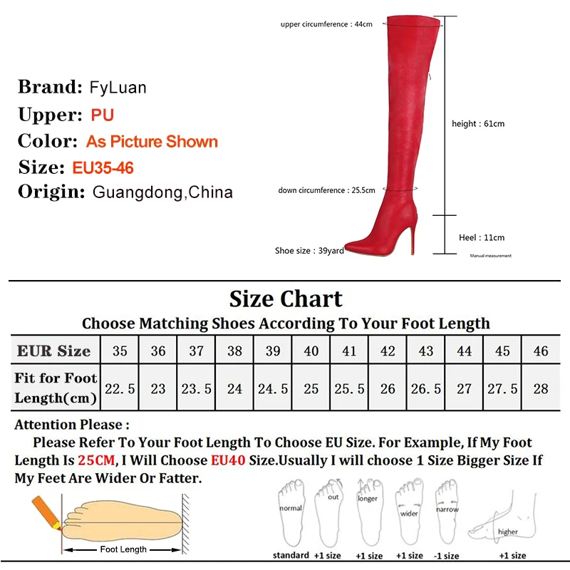 Plus Size 48 Women\'s Boots High Heel 11cm Over Knee Boots Back Zipper Fashion Personality Boots Pointed Toe Shoes Zapatos Mujer