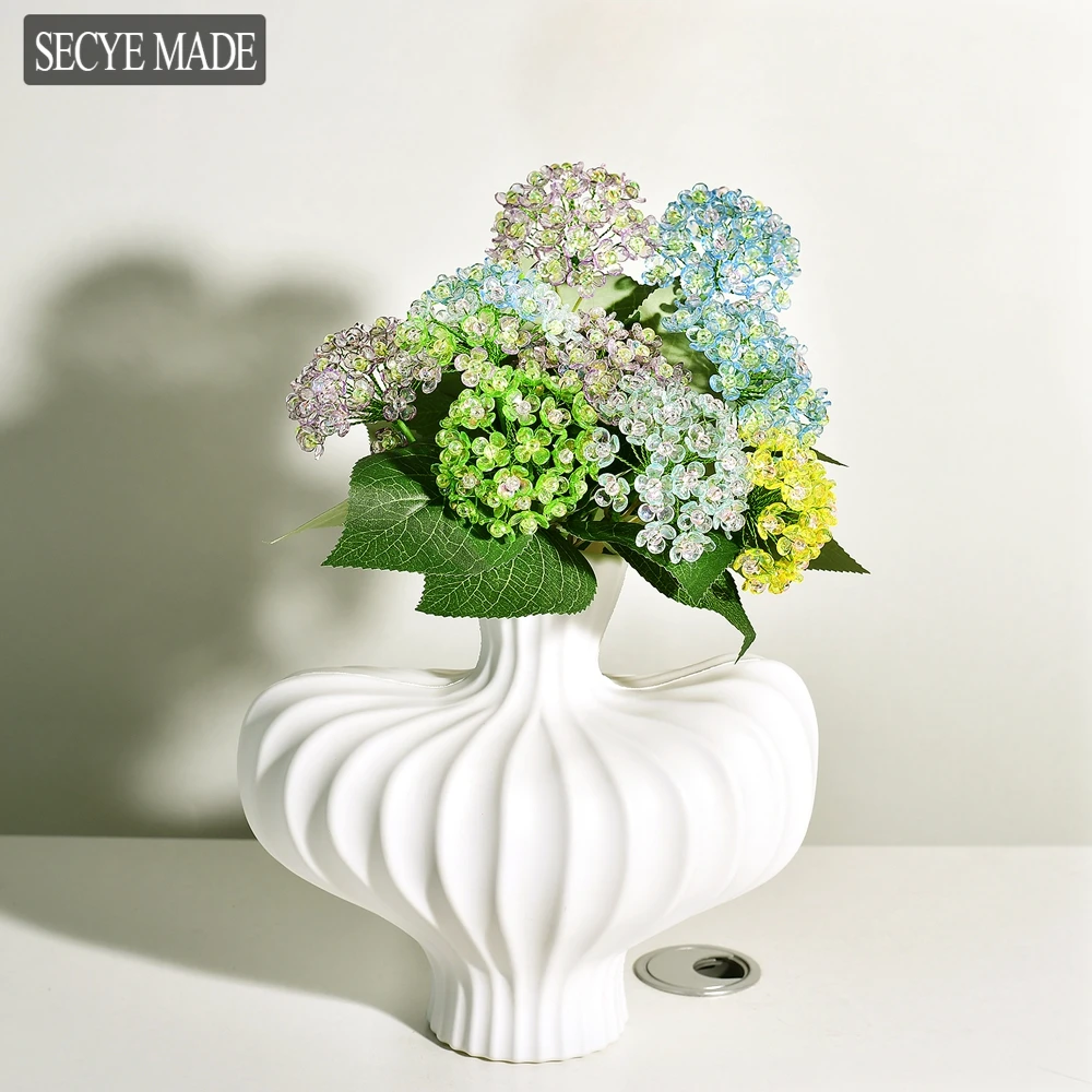 

DIY Handicraft Tutorial Beads Acrylic Petals Colorful Artificial Hydrangea Materials Handicrafts Wedding Home Decorations K07