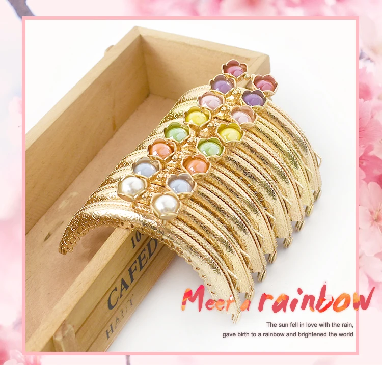 2/5Pcs 8.5cm Bead Head Embossed Metal Bag Handle Gold Coin Purse Frame Clourse Kiss Clasp Wallet Sewing Bracket Bags Accessories