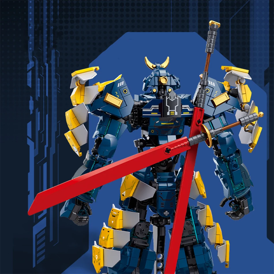ชุดตัวต่อหุ่นยนต์แปลงร่าง MOC ของเล่นประกอบเองเพื่อการศึกษาสำหรับเด็ก ชุดประกอบหุ่นยนต์นักรบ ของเล่นตกแต่งโต๊ะทำงาน