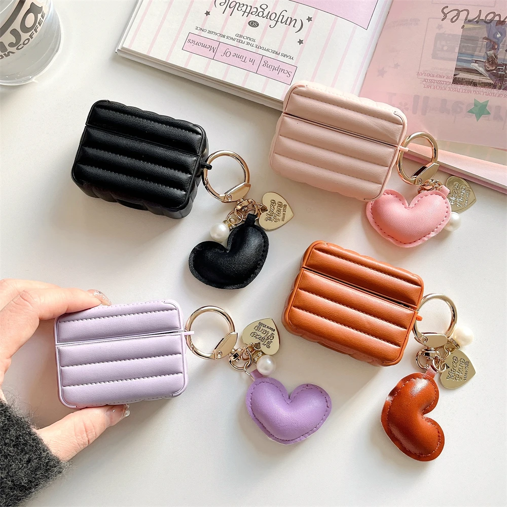 

INS Style Heart-Shaped Down Jacket With Simple Personalized Creative Anti Drop Design Suitable For AirPods 1 2 3 4 Pro Pro2