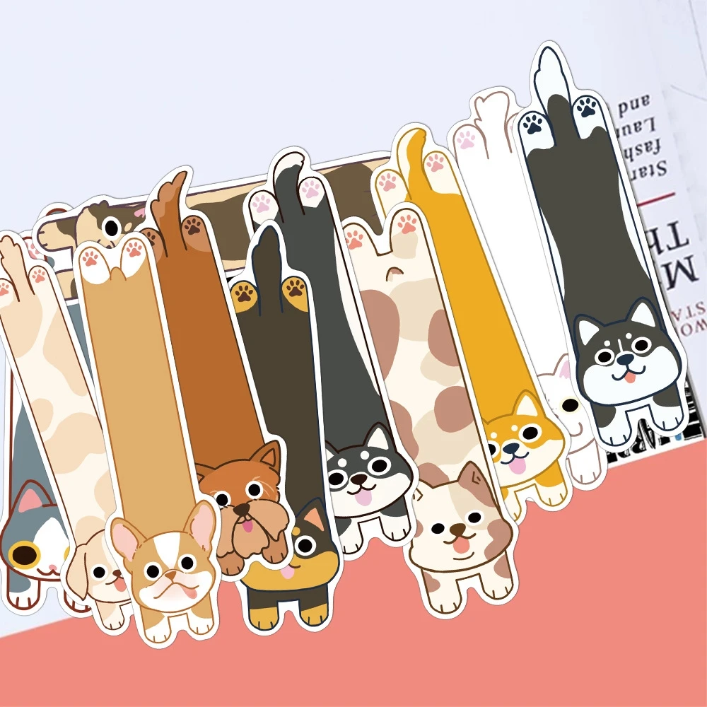 

30Pcs Cute Cartoon Cat and Dog Mix Series Simple Handheld Art Creative Material Ins Reading Paper Bookmark DIY