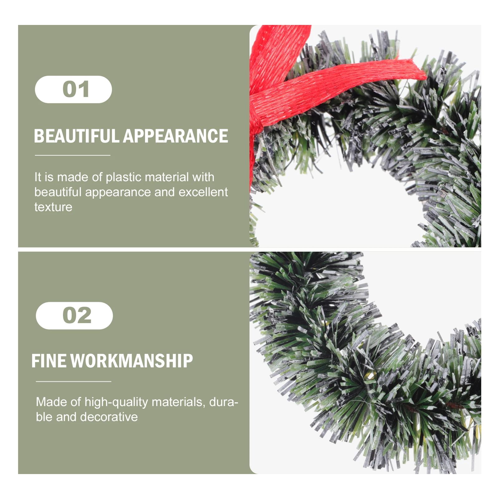 

20 pcs Mini Christmas Wreaths Green Garland Home Party Decorations For Miniature Landscape (Assorted Color)