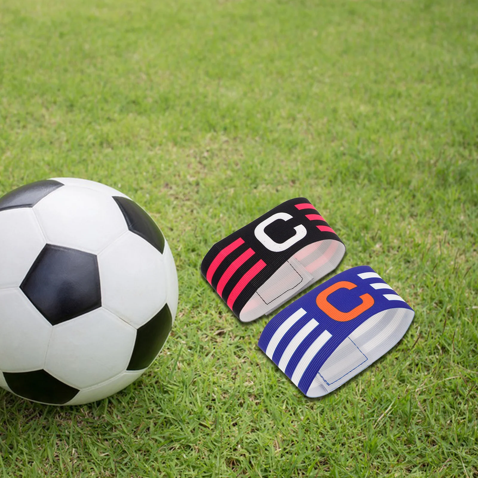 

2pcs Captain Armband Football Adjustable C-shaped Bands for Black Red Sports Leader Arm Signs Fitness Shaping