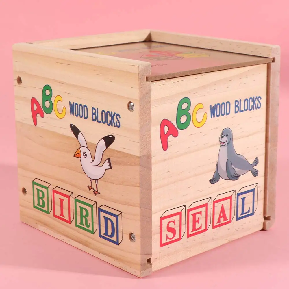 Cognitie Leren Houten Bouwstenen Alfabet & Nummer Vroege Onderwijs Letter Cognitieve ABC Letter Cartoon