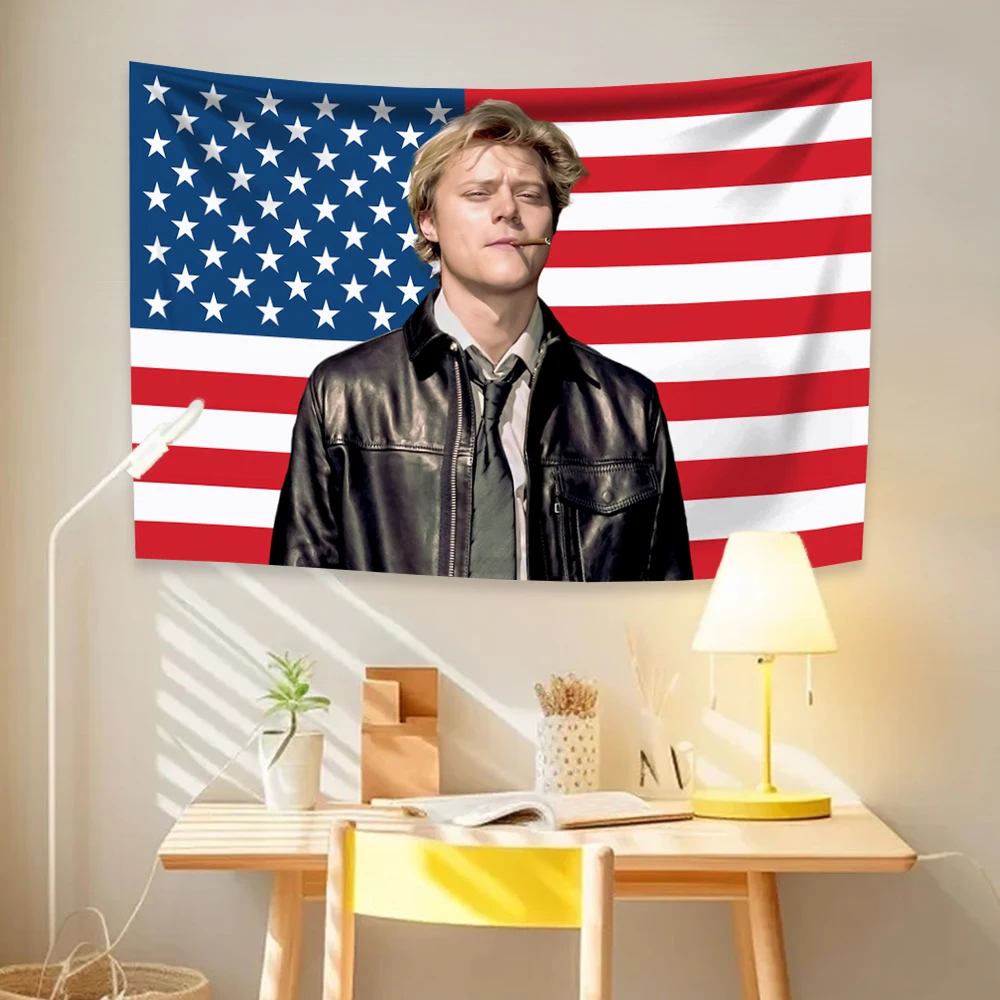 JJ Outerbanks نسيج Maybank العلم الأمريكي الجمالية ديكور المنزل الجدار الشنق غرفة نوم النوم خلفية راية غرفة ديكور #6