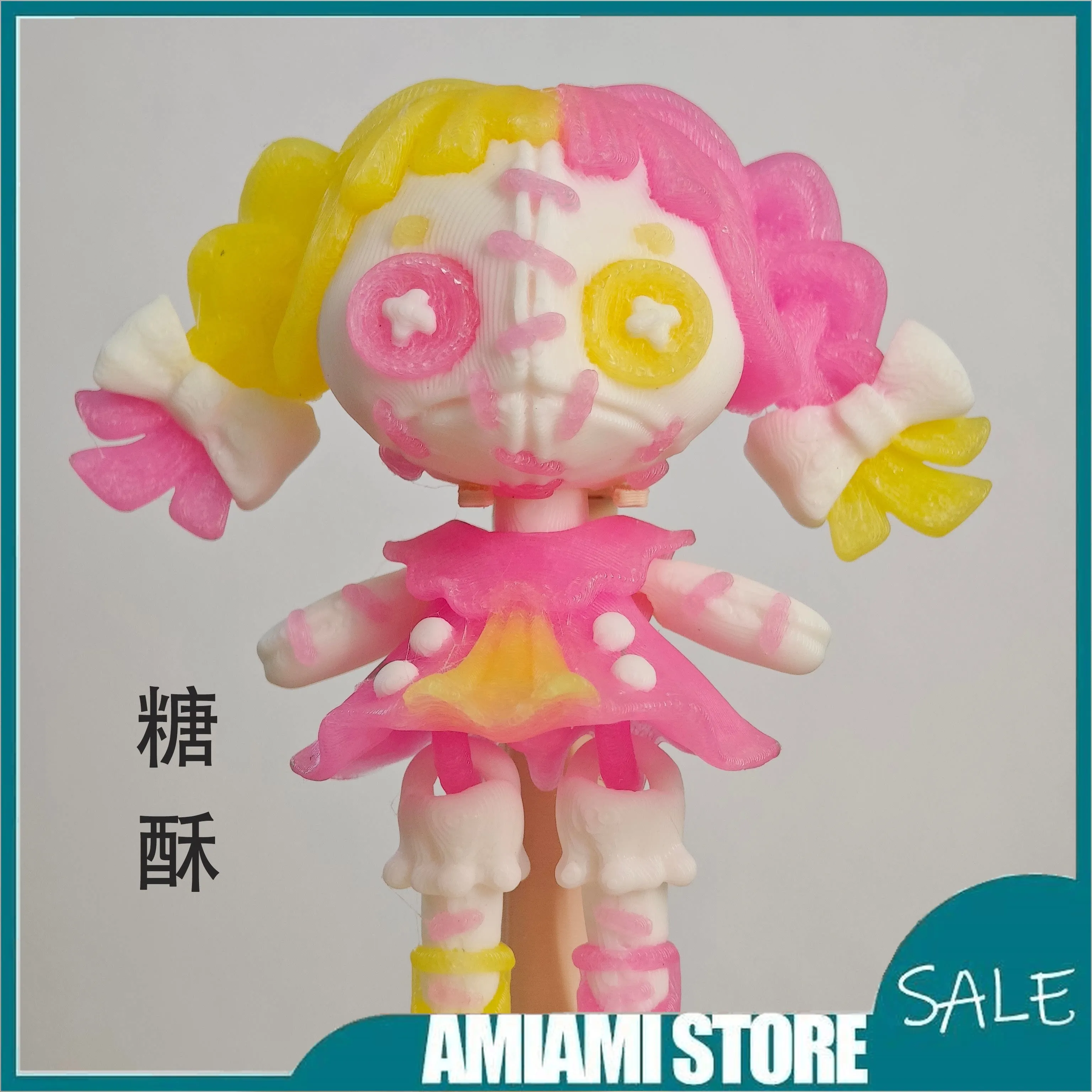 

HOT Abstract Limited Edition Cartoon Toys Little Girl Pendant 3D Printing Joint Movable Explosion Key Pendant Girlfriends Gifts