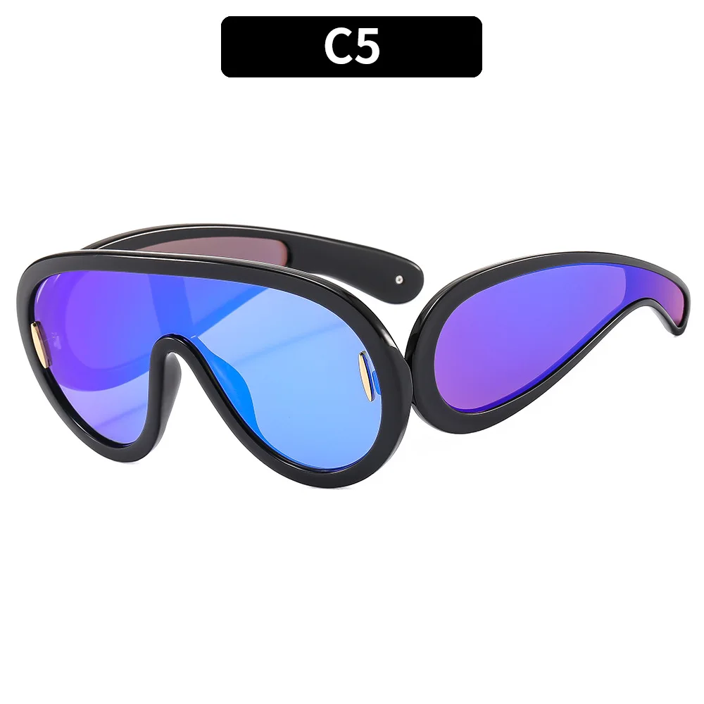 56568 Mode ein Stück Rahmen y2k Sport Punk Sonnenbrille Männer Frauen Marke Design weites Bein Outdoor Steampunk Brille uv400