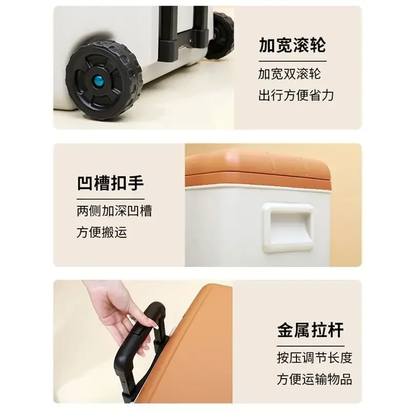 Trolley incubator, refrigerator, portable household car outdoor ice cube refrigerator, commercial stall takeaway fishing box