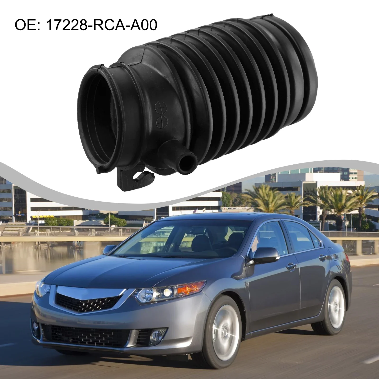 

High-quality Flow Tube Air Filter Tube Sturdy 17228-RCA-A00 Auto Parts Black Car Accessories Practical Replacement
