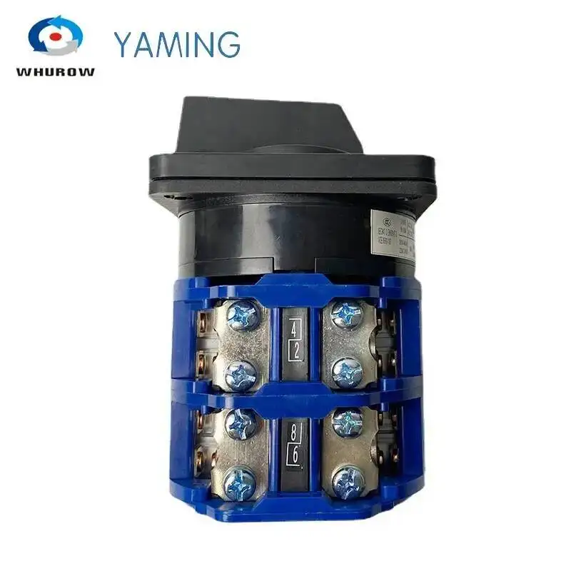 LW26-160A Rotary Cam Switch Two Poles 8 Terminals Dual Power Control Multi Position 160A 690V Silver Contact YMW26-160/2