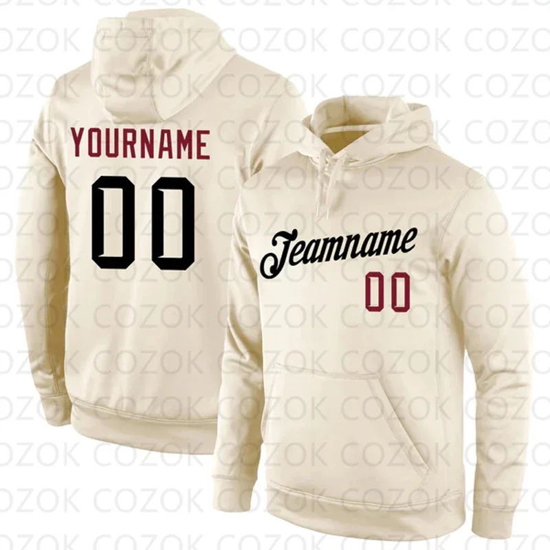 

Customized Hoodie Cream Red Colour Jersey 3D Printed Unisex Pullovers Hoodie Casual Sweatshirts