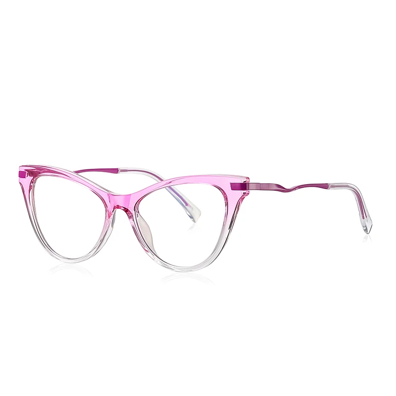 KIZN عين القط قصر النظر نظارات النساء موضة وصفة طبية مخصصة النظارات البصرية مكافحة الضوء الأزرق تلون الإطار -0.50 إلى -10