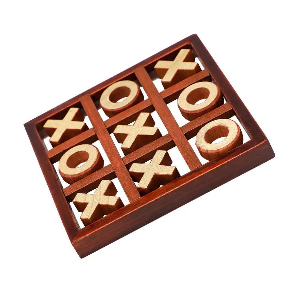 

1Set Wooden Nine Grid Chess Board Educational Kids Parent Child Interactive Puzzle Game Early Development