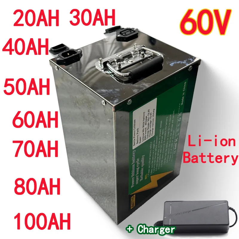 

Batterie 60V 20Ah 30Ah 40Ah 50Ah 60Ah 70Ah 80Ah lithium-ion battery pack and charger suitable for 1kw 2kw 3kw 4kw 5kw electric v