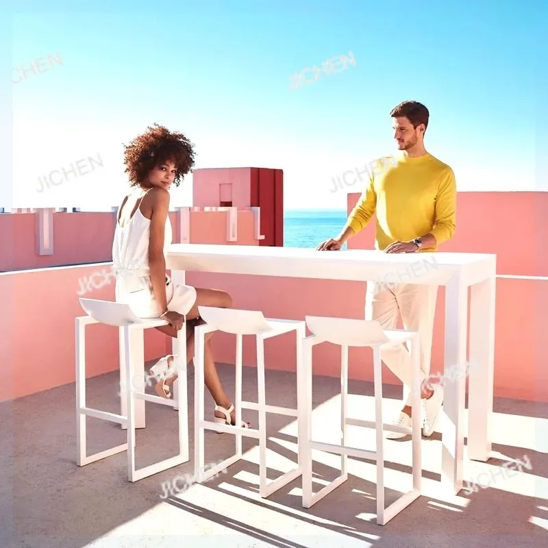 HY Italian Style Black Bar Stools Commercial Unique Modern Kitchen High Bar Stools Cheap Sturdy Table Banqueta High End Furnitur