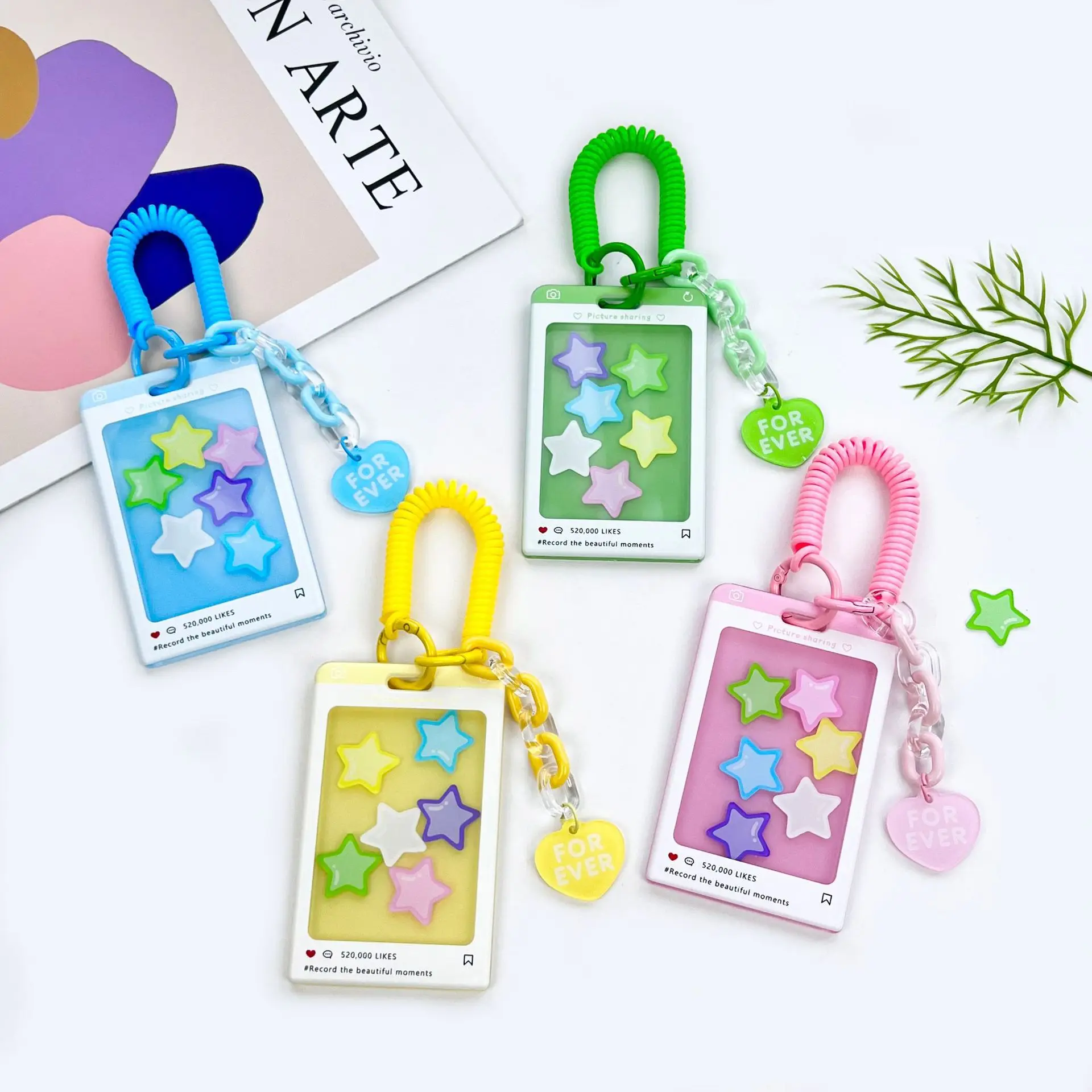 

Little Star Shaking Card Holder Student School Meal Card Pouch Girl Kpop Photocard Photo Case