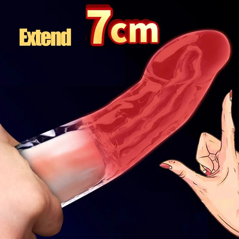 

Male High-Elastic Crystal Condom Ring Penis Delay Sleeve Delayed Ejaculation Enlargement Of Private Parts Reusable Adult Sex Toy