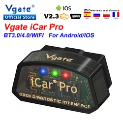 Vgate icar pro OBD2 ELM327 Bluetooth auto Diagnostica OBD OBD2 Scanner elm 327 lettore di codice di OBDII odb2 Diagnostico Adattatore Hot vendita