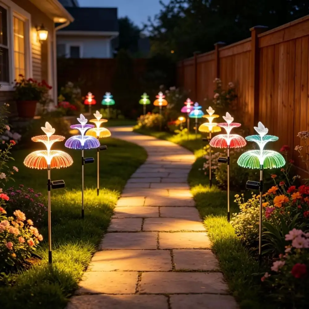 Colorful Solar Jellyfish Lamp Ground Insertion High Quality Jellyfish Lawn Light Waterproof Outdoor Solar Light