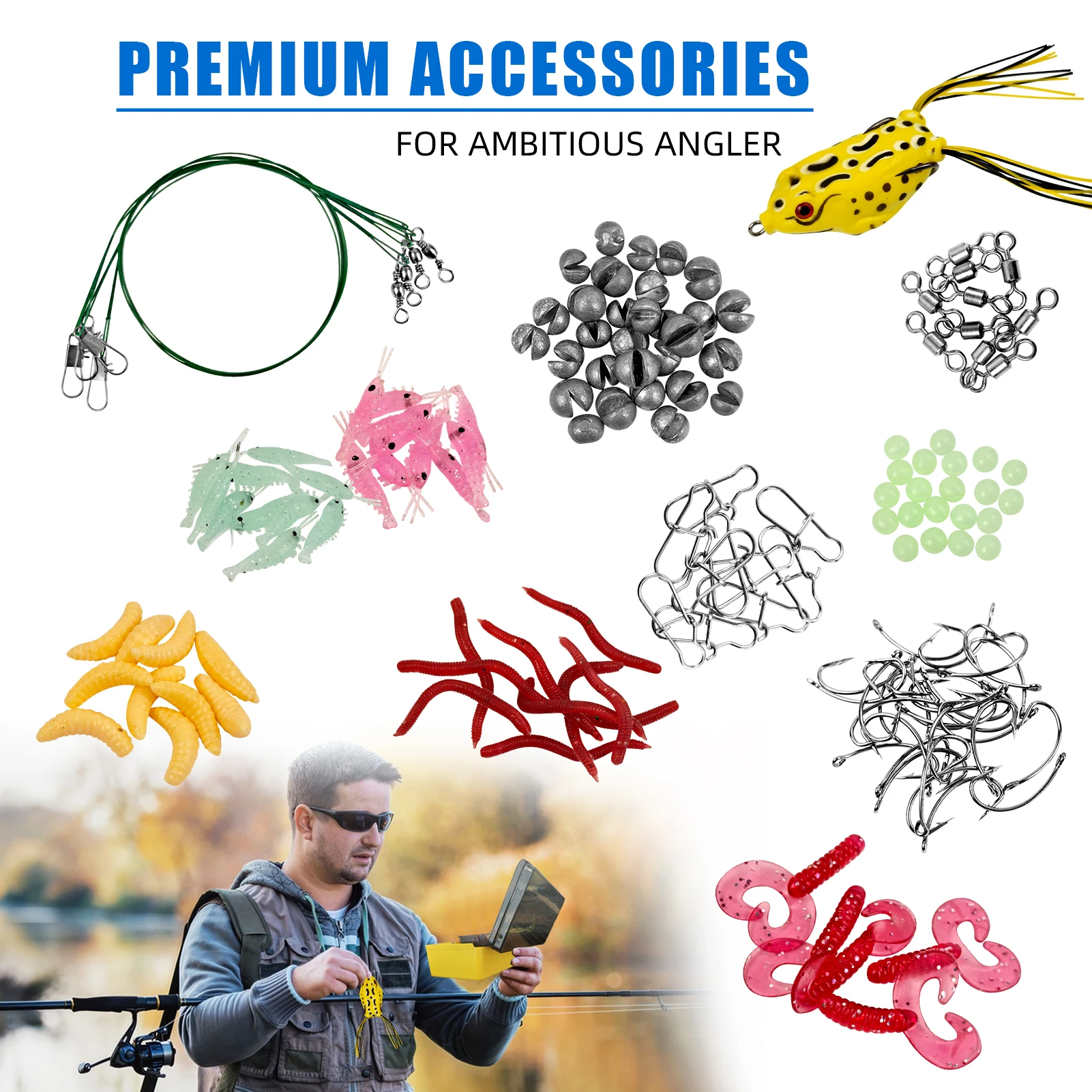 Kit de pesca FREE FISHER - Caja con vinilos, cucharillas y plomos - imagen 3