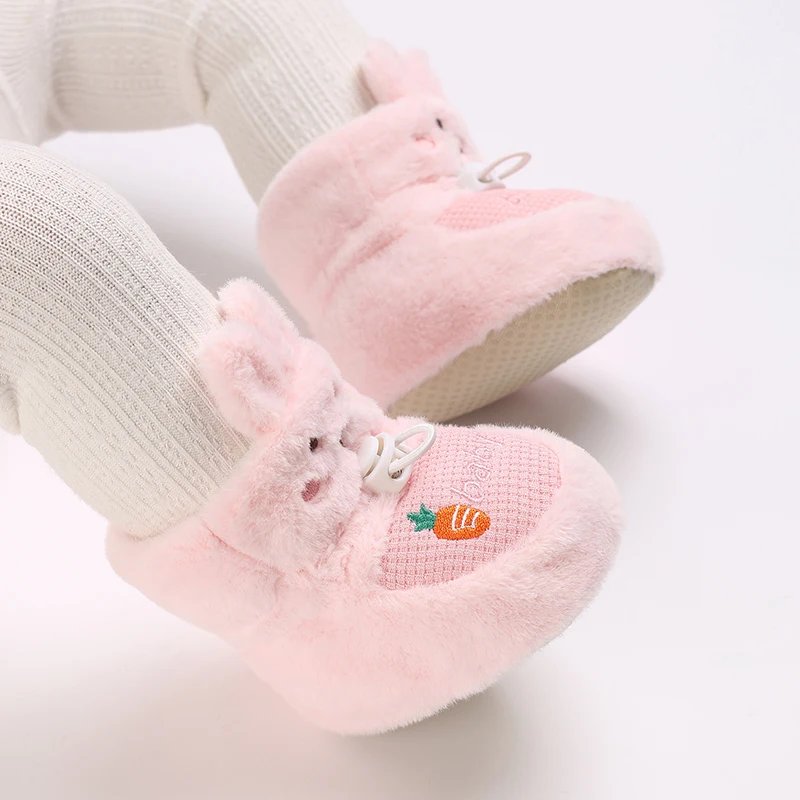 Winter newborn baby cotton shoes cute cartoon boys and girls first step thick snow boots soft and warm casual walking shoes