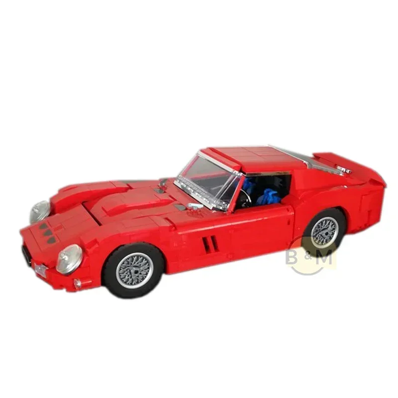 Supercoche rojo clásico dorado, kit de construcción de modelo 2021, bloque de ladrillos autoblocantes, juguete, regalo de Navidad, 250 GTO, 1962