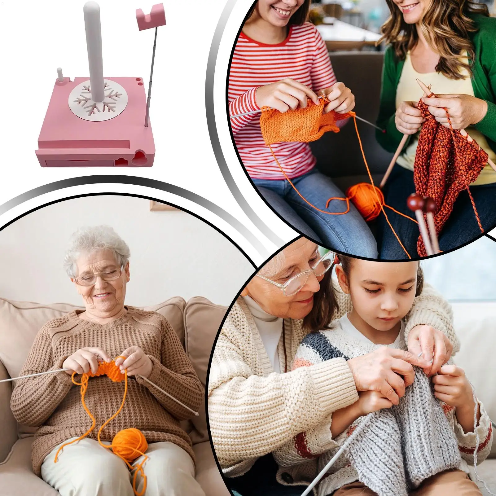 

Crochet Yarn Holder Portable Knitting Organizer Yarn Spool Rack Phone Stand For Women Girls Beginners Knitter Crocheter Craft