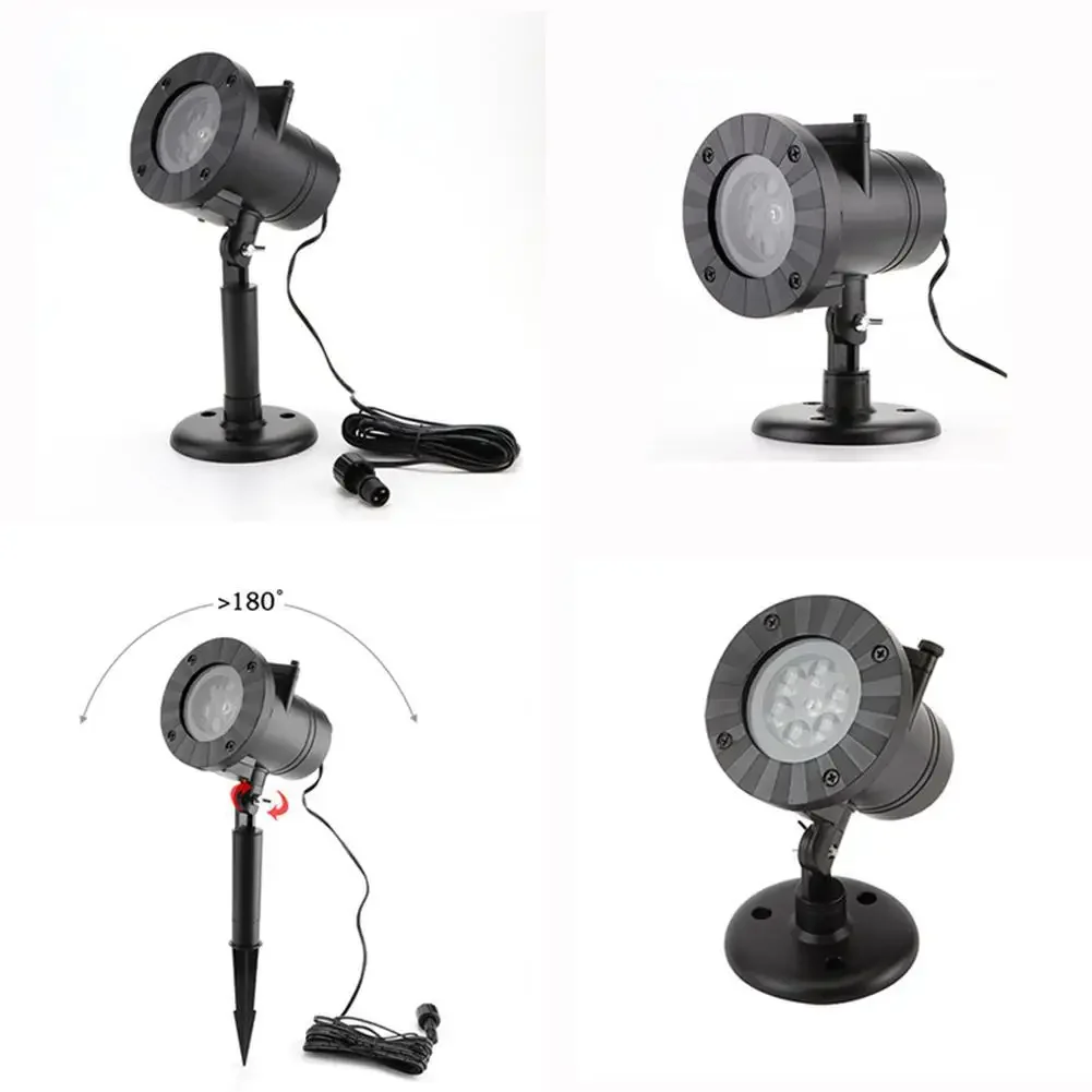 Lampe de Projection de flocon de neige à 4 motifs, décoration de fête de noël, lumières de pelouse extérieures étanches, lumières de scène, ornement de vacances