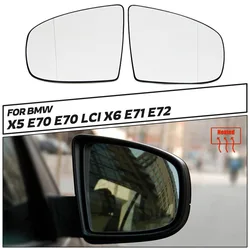 Rear View Mirror Side Mirror Glass Heated + Adjustment for BMW X5 E70 2007-2013 X6 E71 E72 2008-2014