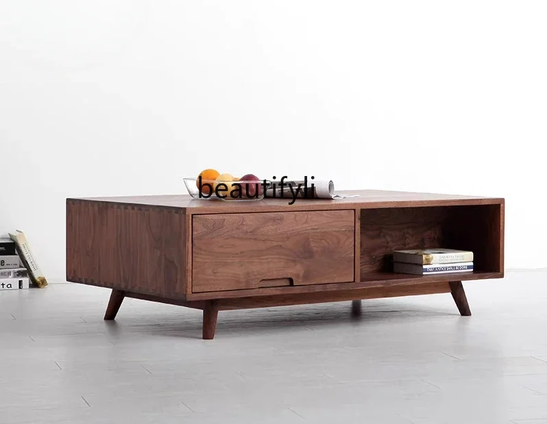 

K185 Modern Nordic Simple Solid Wood Tea Table Small Apartment Living Room Log Tea Table Household Log Furniture