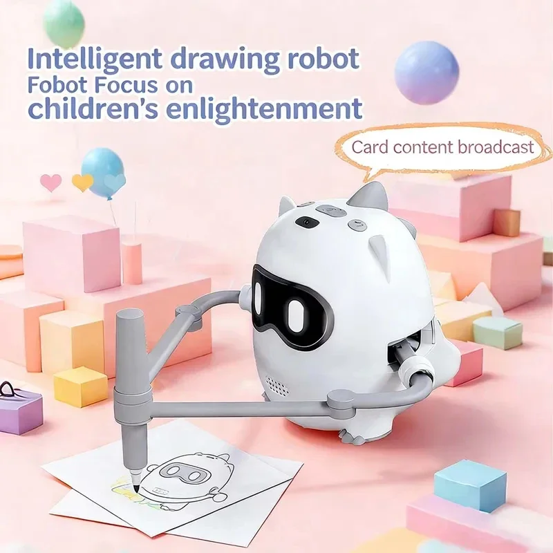 Intelligent Sketch Robot For Kids Rechargeable Drawing Toy AI Educational Machine Automatic Scan Learning With Card Set view 5