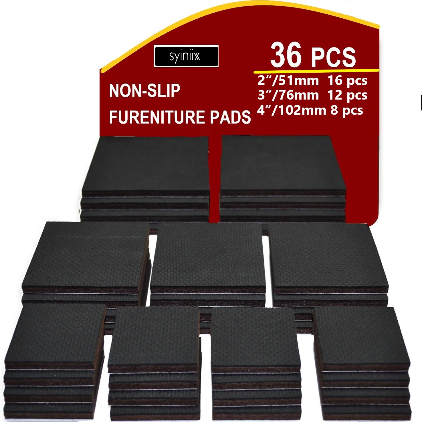 Non-Slip Furniture Pads 36-Pack - 16 2