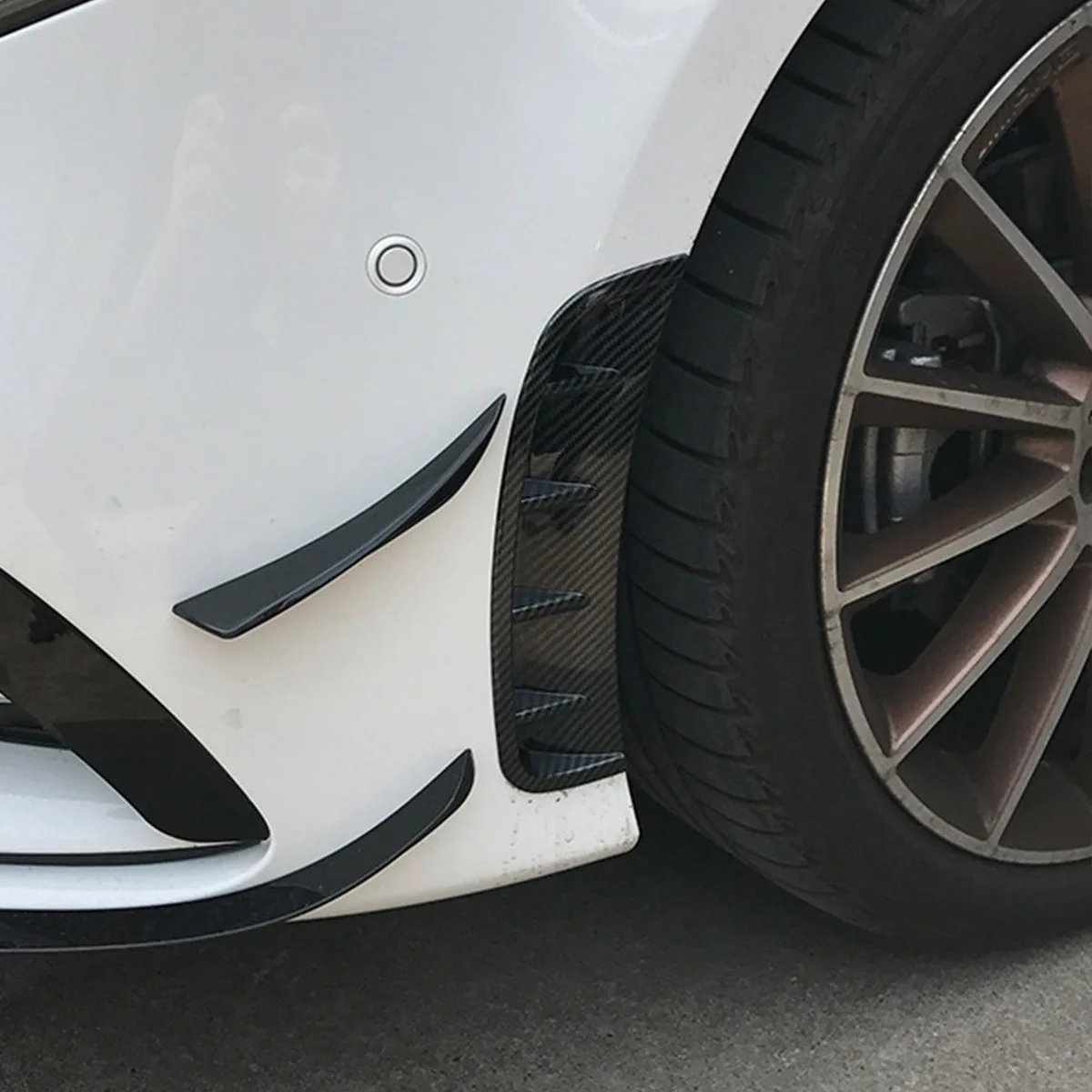 Спортивная версия для Mercedes-Benz A-Class 2019-21 автомобильный передний бампер воздухозаборник декоративная рамка ABS аксессуары из углеродного волокна