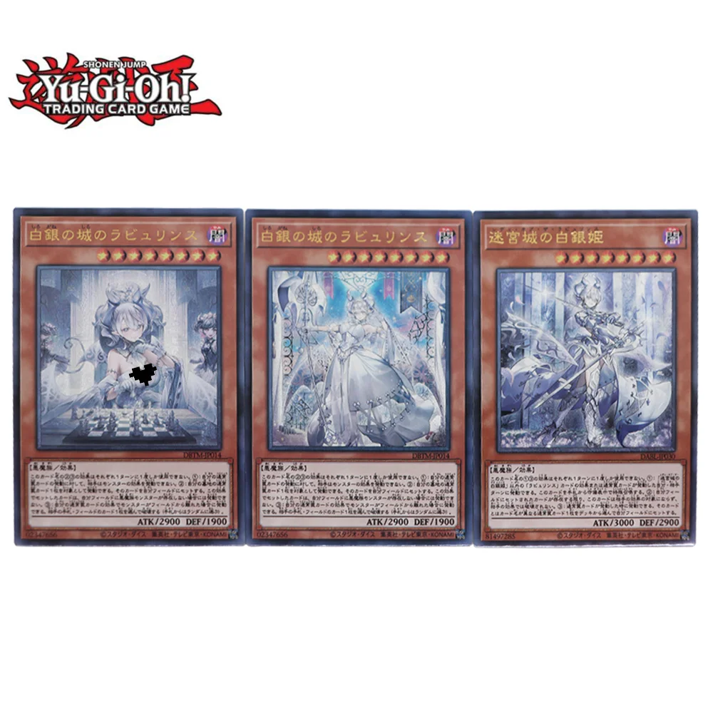 3PCS/Set Yu-GI-Oh! Japanese 유희왕 Flash Texture Lady Lovely Labrynth Of The Silver Castle Anime Game Hobbies Collection Card Gift