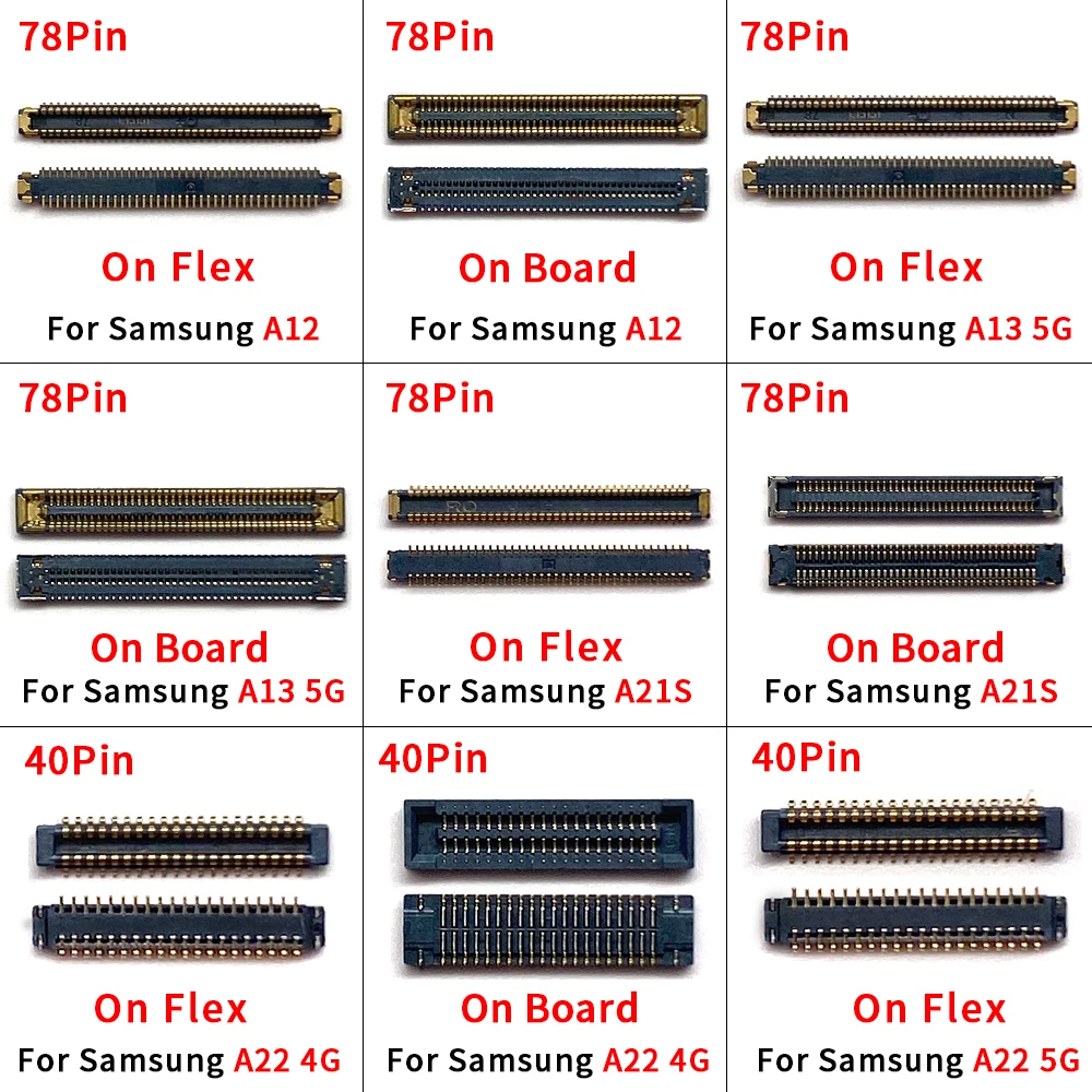 10Pcs/Lot For Samsung A12 A13 4G 5G A21S A22 4G 5G LCD Display Screen Flex FPC Connector Plug Jack On Board Motherboard Parts