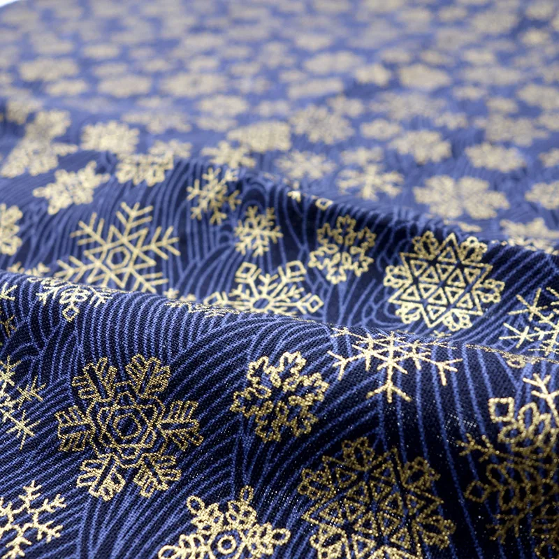 50cm*145cm Navy Cotton Fabric By Half Meter Japanese Sewing Fabric For DIY Kimono Handicraft Materials For Children