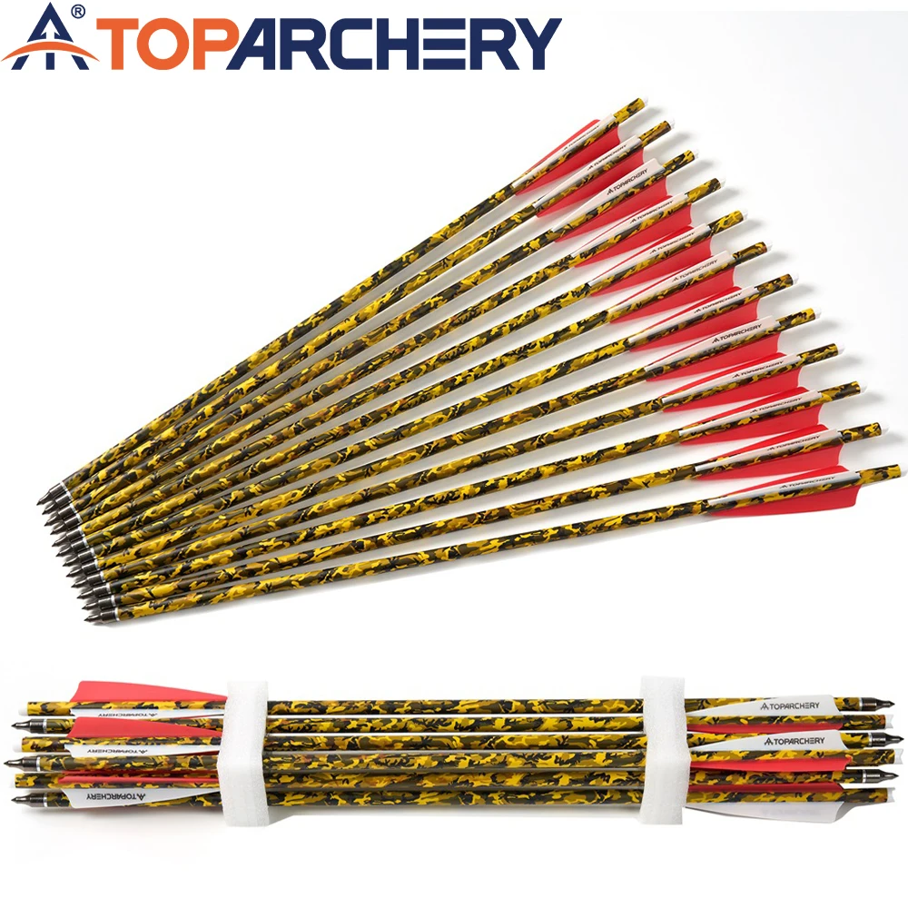 

Toparchery-21" Camouflage Mixed Carbon Crossbow Arrow Bolts, AMO20 ", OD7.6mm for Archery Practice, 6 Pcs, 12 Pcs, 24Pcs