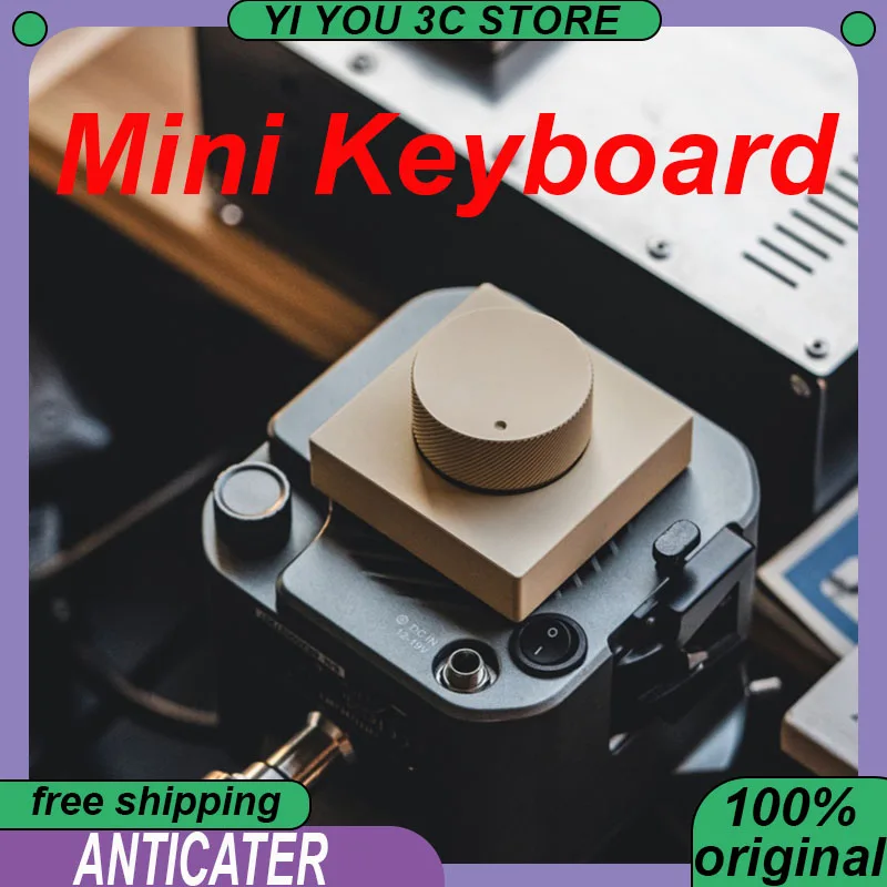 

Reverse/ANTICATER VK01 Mini Keyboard Desktop Knob Volume Dual-mode/Tri-mode Aluminum Alloy Body Bluetooth Keypad PC Accessories